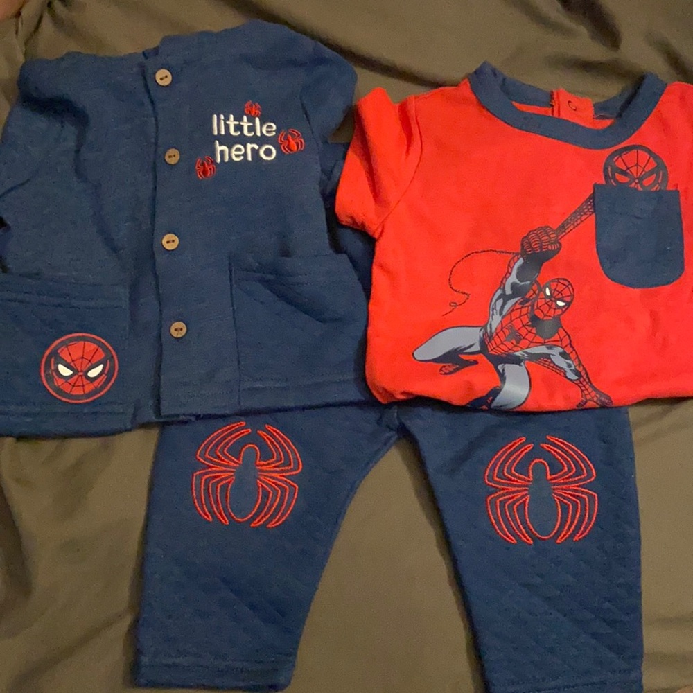 Spider man set, for 3 month old baby.